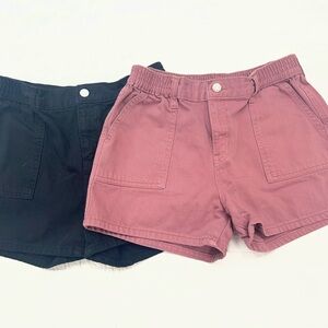 Old Navy Juniors bundle of two shorts, black and mauve, size 16